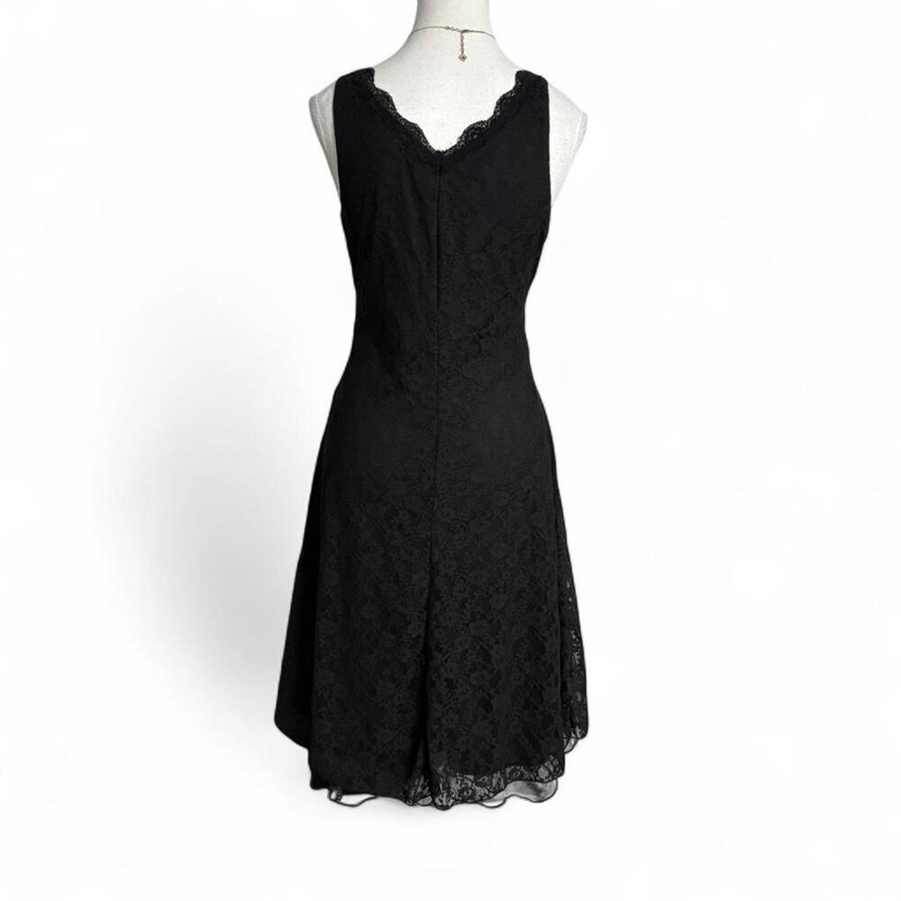 Trixxi Vintage Black Lace Baby Doll Maxi Dress Plunging V Neckline size large - Picture 2 of 8